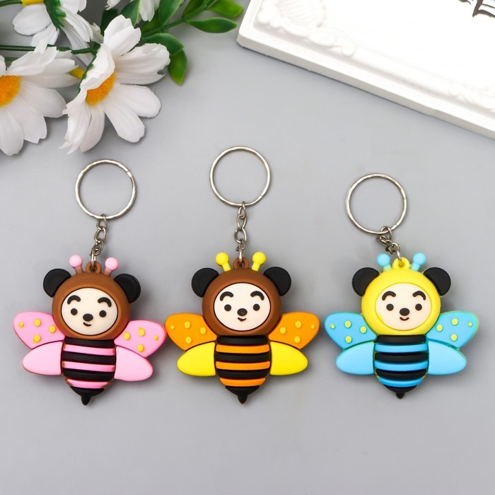 Брелок резина Брелок резина "Бабочка с мордашкой" МИКС 5,5х5 см