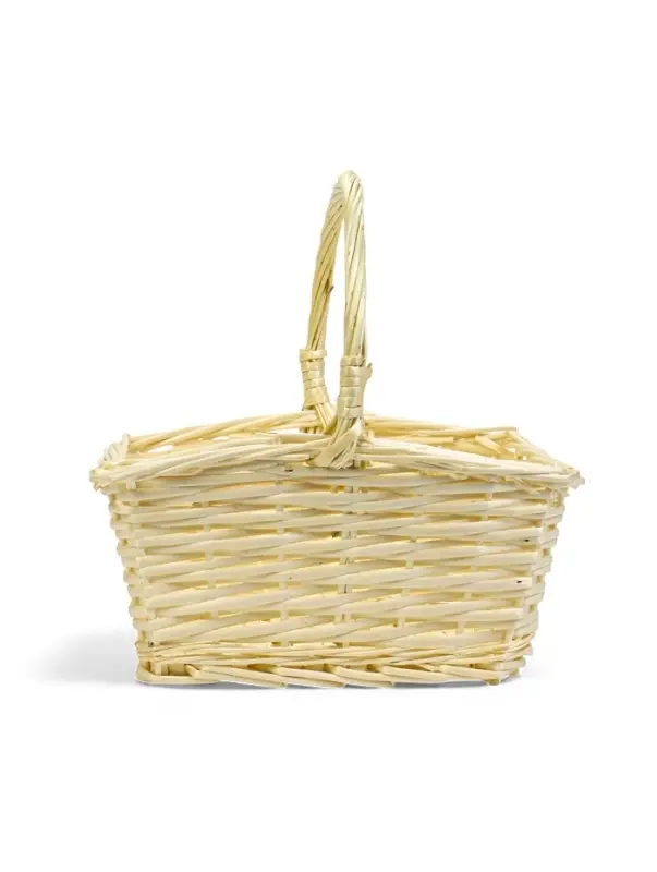 Корзина плетеная ИВА 27х22х14 см ПЛЕТ ручка h=13 см белая Корзина плетеная ИВА 27х22х14 см ПЛЕТ ручка h=13 см белая