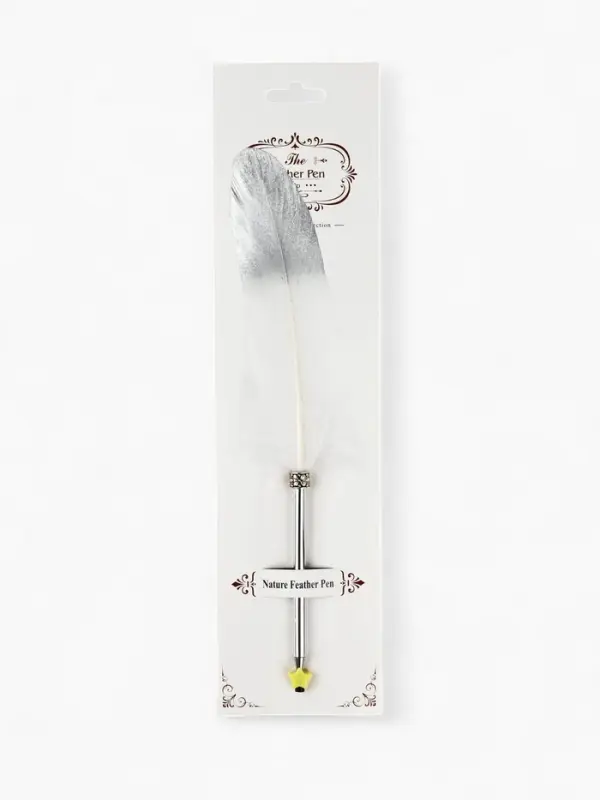 Ручка с пером МИКС, чёрная паста, длина 25 см