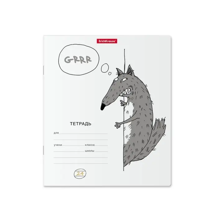 Тетрадь 24 листов в линейку, ErichKrause "Из-за угла", обложка мелованный картон, блок офсет 100% белизна, МИКС (1 вид в спайке)