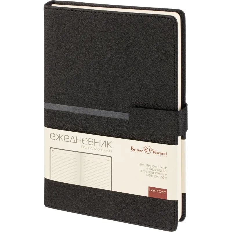 Ежедневник недатированный А5 LYON черный, 136л 3-684/03
