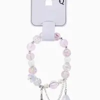 Браслет с подвесками &laquo;Сахарный. Башня с цветами&raquo;, d=6 см, шар №10/8, фиолетовый, розовый в серебре