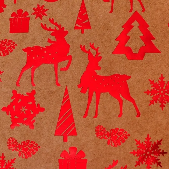 Пакет крафт с тиснением, круглая ручка, «Лес» 21×27×11 см, 120 г Пакет крафт с тиснением, круглая ручка, «Лес» 21×27×11 см, 120 г