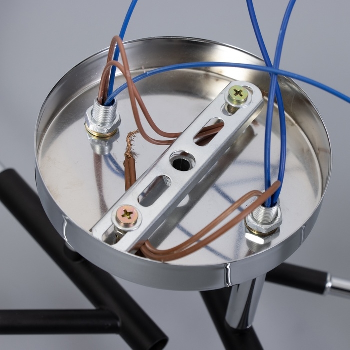 Люстра Люстра "Индис" 4хЕ27 40Вт черно-хромовый 60х60х26 см