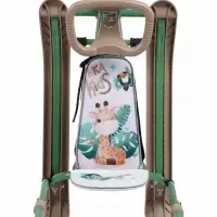 Снегокат &laquo;Twiny 2+&raquo; с жирафиком, со спинкой, с родительской ручкой, зелёный, коричневый, TW2+/Ж Nika