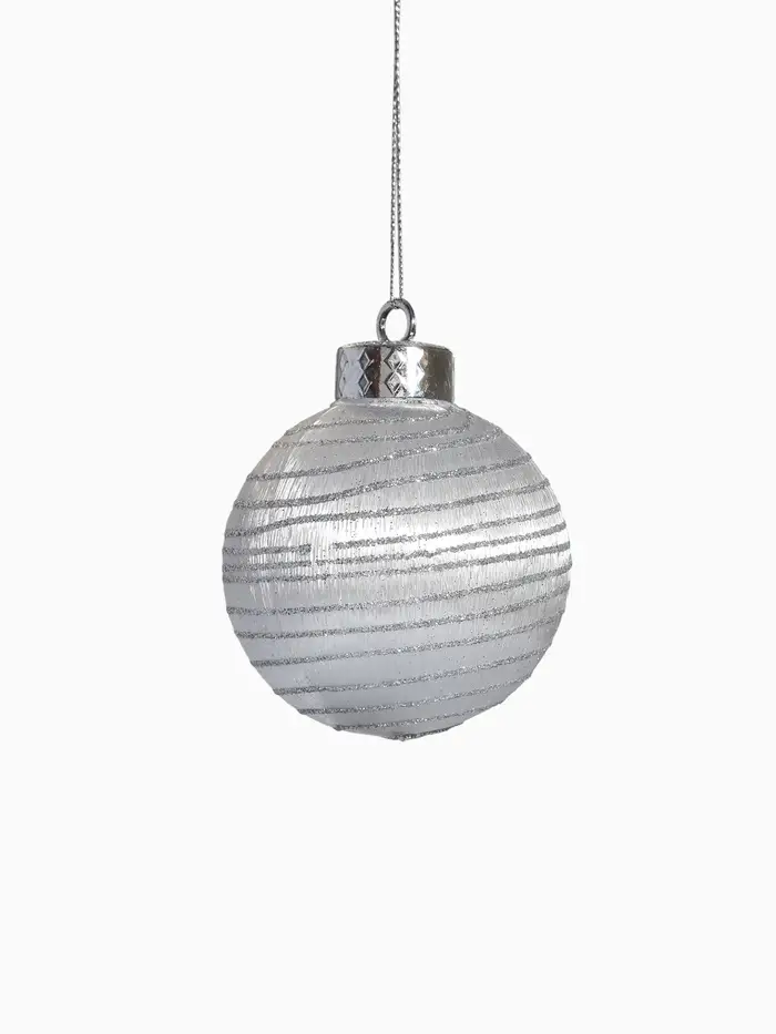 Набор шаров пластик d-8 см, 9 шт "Оллин" нежность, серебро