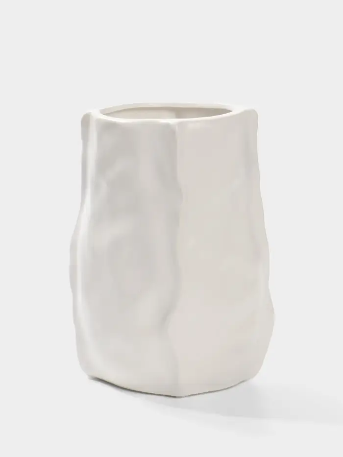 Ваза настольная керамика "Габино" 18,5х12 см, белый