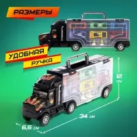 Грузовик - автовоз &laquo;Перевозчик&raquo;, набор металлических машинок 6 шт. + игра