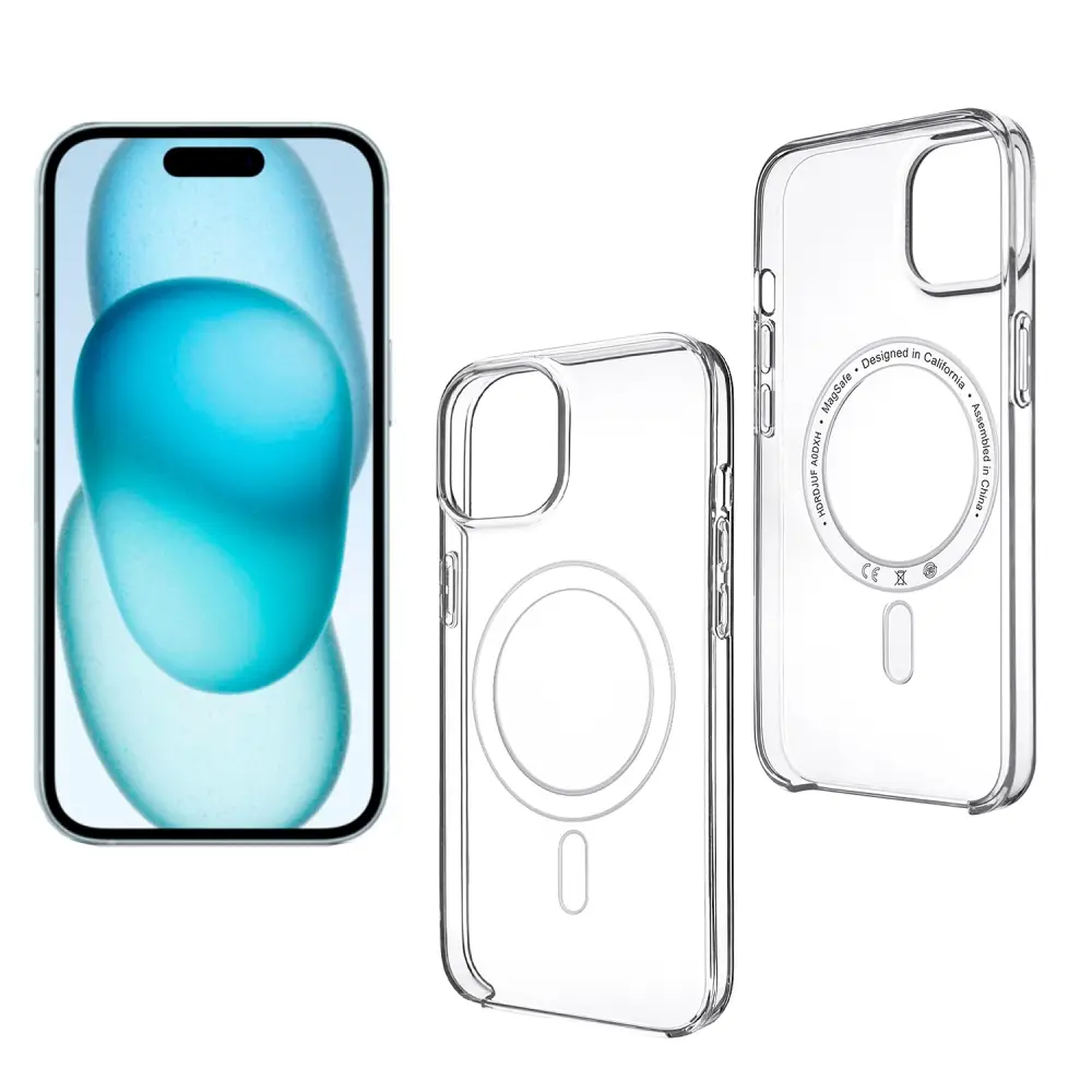 Чехол iPh 15 Clear Case PC (MagSafe + анимация NFC Clear)