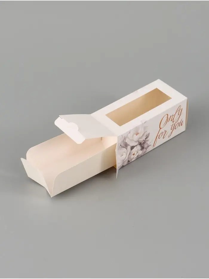 Коробка подарочная с окном Only for you, 12&times;5.5&times;5.5 см, самосборная