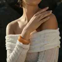 Браслет манжет акрил "Тренд", цвет капучино