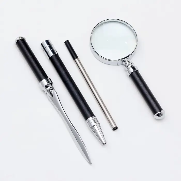 Набор настольный канцелярский 7 в1 с визитницей, карандашницей, лупой и ножом для писем