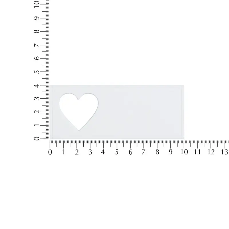 Лейбл из ПВХ с вырубкой «Сердце», белый