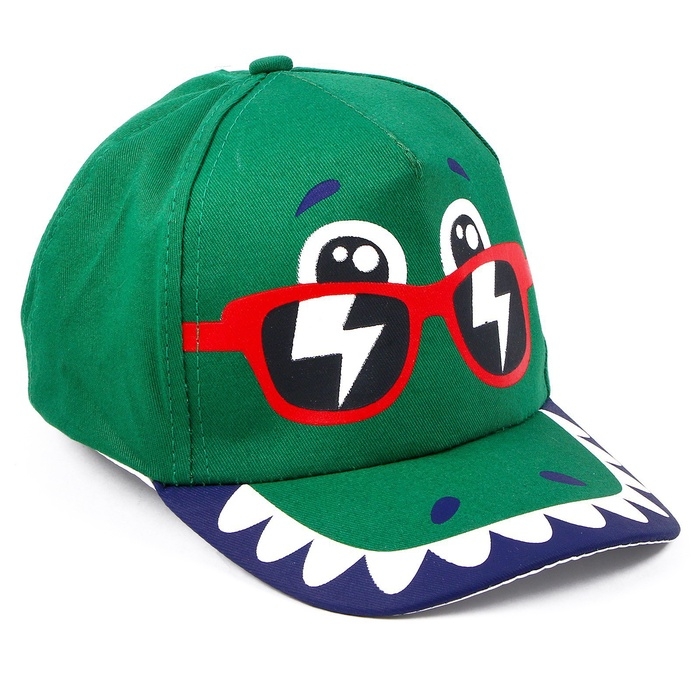 Кепка детская для мальчика «Дино», цвет зелёный, р-р 52-54, 5-7 лет Кепка детская для мальчика «Дино», цвет зелёный, р-р 52-54, 5-7 лет