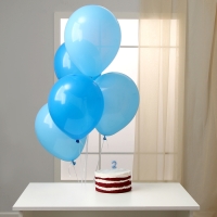 Свечи для торта + 5 шаров, цифра 2, голубая