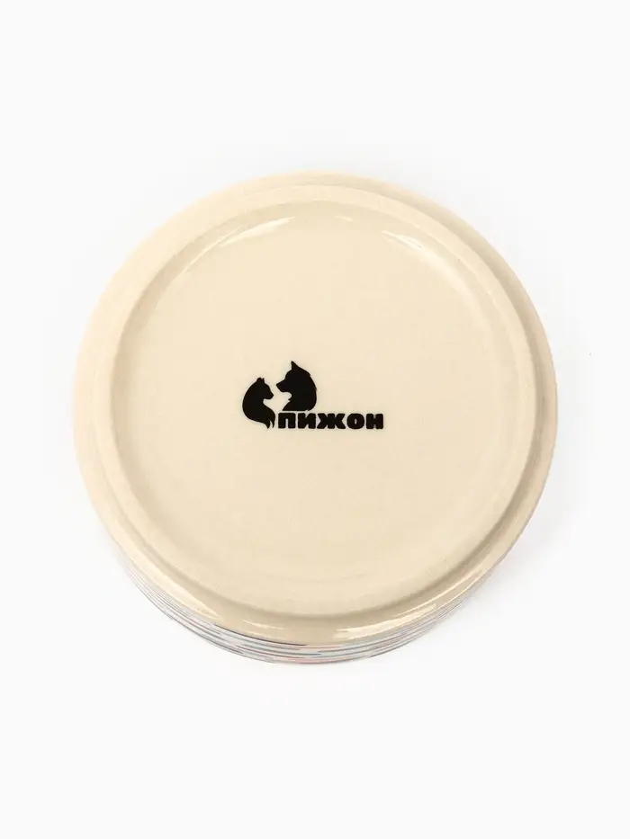 Миска &laquo;Акриловые полоски&raquo;, 180 мл, 10.5&times;10.5&times;4 см, керамика, бежевая