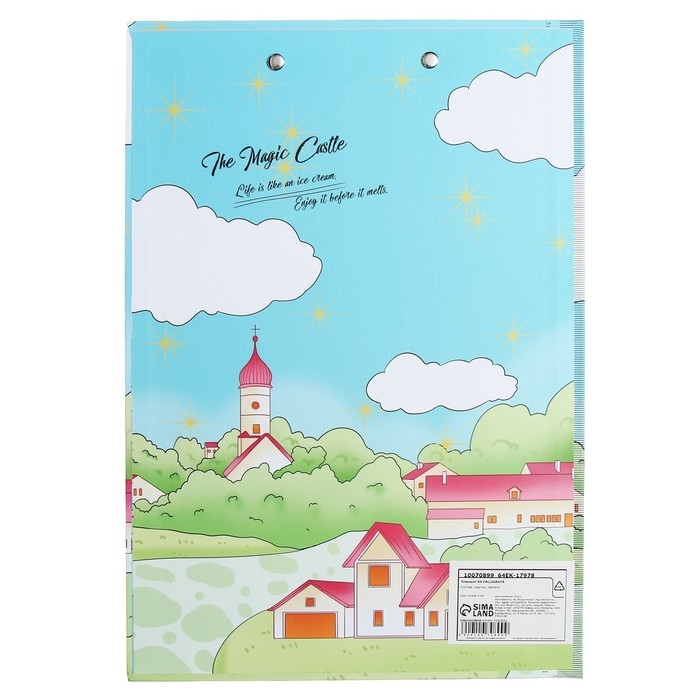 Планшет с прижимом формат А4 картон "Пейзаж", МИКС