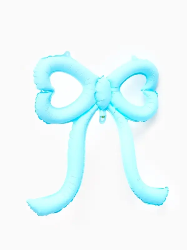 Воздушный шар фольгированный 22" "Бант" цвет голубой сатин