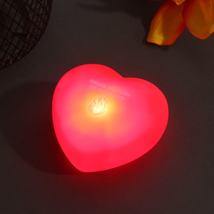 Ночник Ночник "Сердце" (Наша любовь) LED 2хLR44 7х7х3.5см