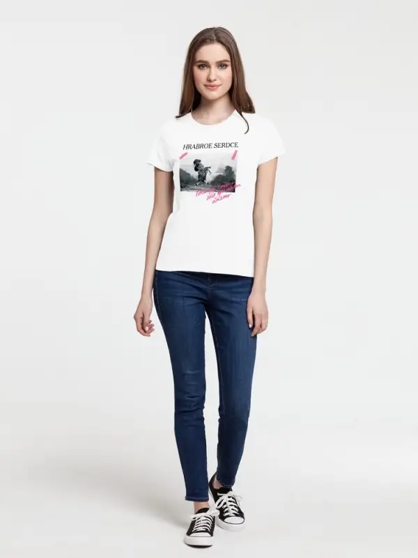 Футболка женская «Храброе сердце», белая, размер S