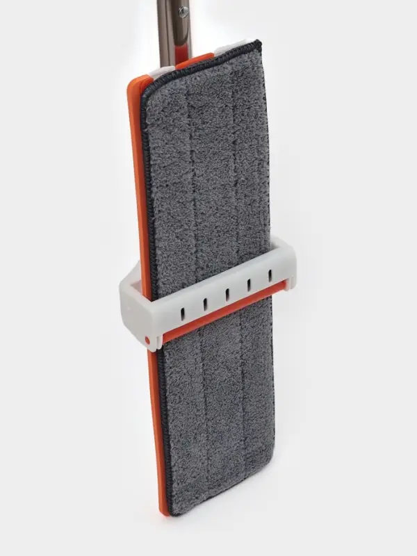 Швабра плоская с вертикальным отжимом и водосгоном Raccoon, стальная ручка, насадка микрофибра, 39&times;11.5&times;130 см