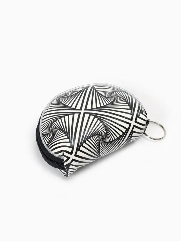 Кошелёк-монетница на молнии 9.5&times;3&times;7.5 см, с монохромным принтом, МИКС