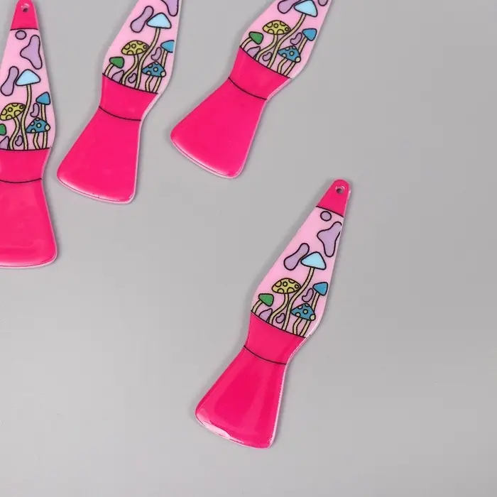 Декор для творчества акрил двусторонний Декор для творчества акрил двусторонний "Лава-лампа с грибами" 6,1х1,7х0,2 см