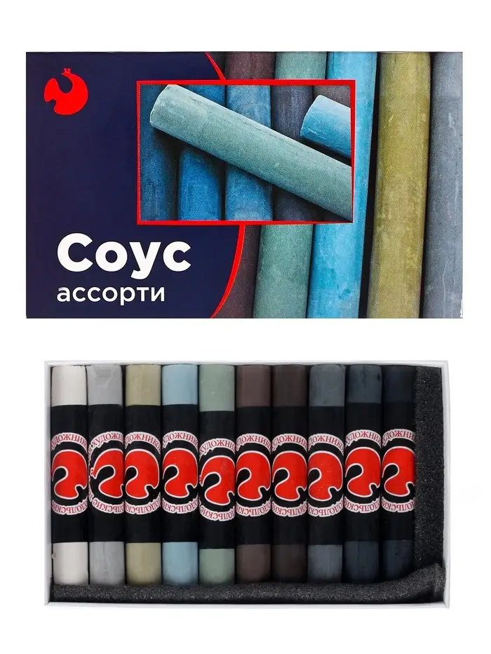 Соус ассорти, набор 10 цветов (длина 65&plusmn;1 мм; диаметр 10.5&plusmn;0.6 мм), в картонной коробке