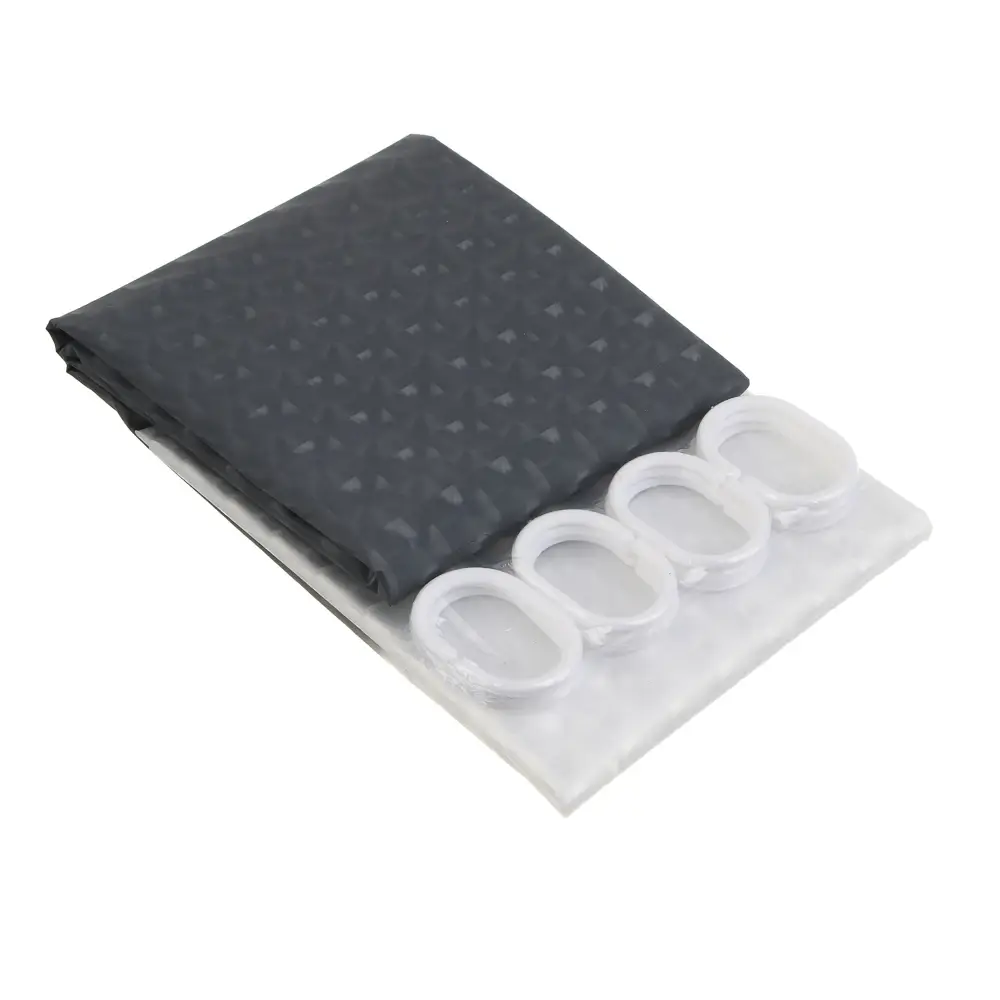 Шторка для ванной тм VETTA Кристалл Твин, ПЕВА 3D 90гр., 180x180 см, серый