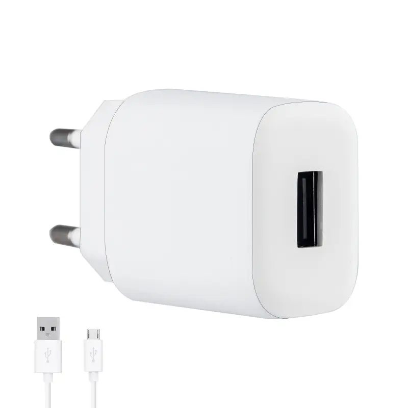 Сетевое зарядное устройство с кабелем USB на MicroUSB 2.4A C134A HOCO белое