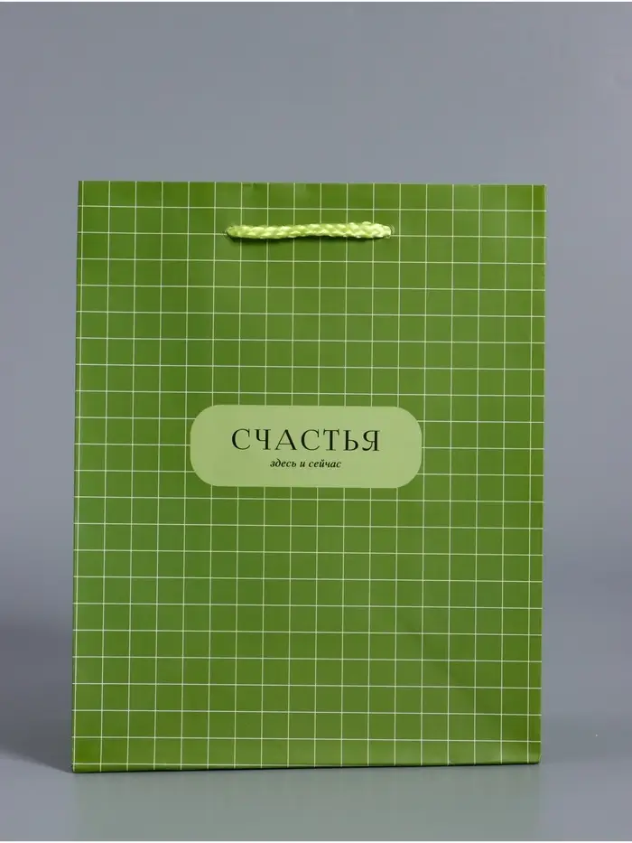 Пакет подарочный ламинированный &laquo;Здесь и сейчас&raquo;, оливковый, 18&times;22.3&times;10 см