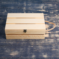 Подарочный ящик 30×20×10 см деревянный с откидной крышкой, с замком, ручка Дарим Красиво