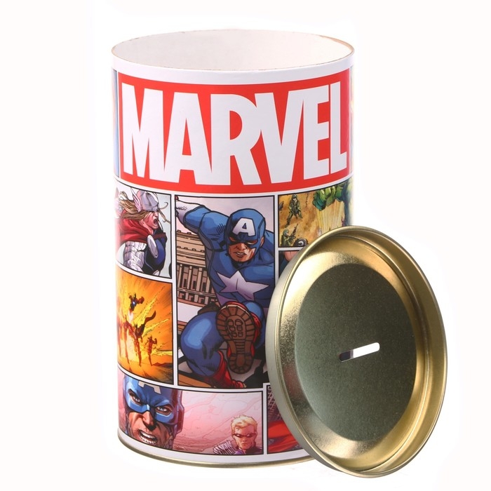 Копилка металлическая, 20,5 см х 12 см х 12 см, XXL Копилка металлическая, 20,5 см х 12 см х 12 см, XXL "MARVEL", Мстители
