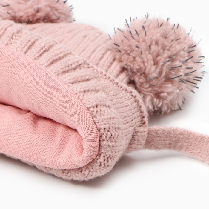 Шапка детская, цвет пудровый, размер 50-52 Шапка детская, цвет пудровый, размер 50-52