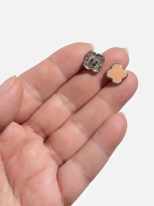 Пуговицы на ножке &laquo;Клевер&raquo;, d=13 мм, набор 5 шт., цвет серебряный, коричневый