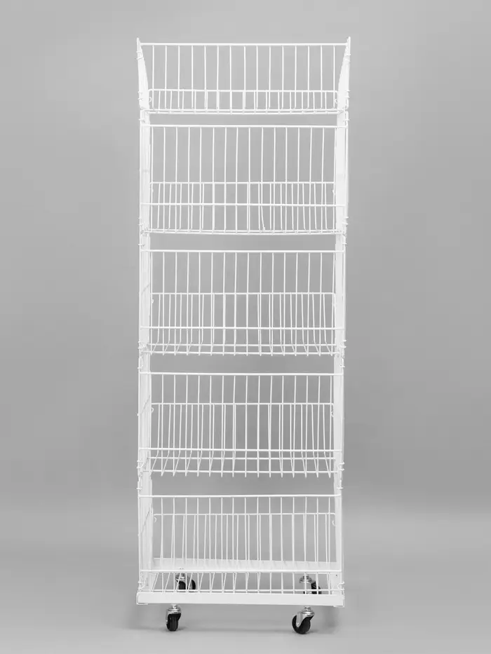 Накопитель разборный на колесах, 5 корзин, 50&times;43&times;147, белый