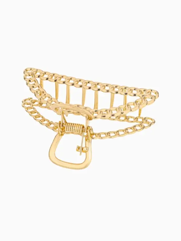 Крабик для волос &laquo;Дороти&raquo;, контур, 7 см, золотистый