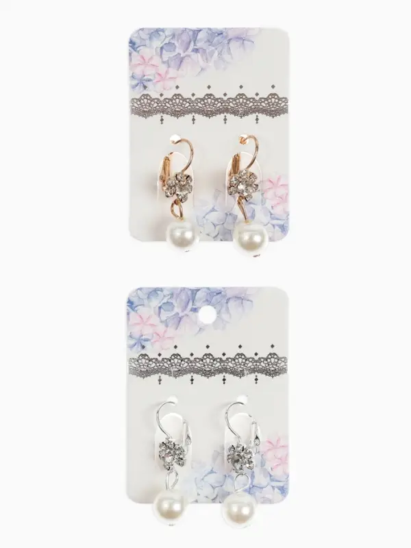 Серьги с жемчугом &laquo;Грация&raquo;, цветы с бусиной, цвет МИКС