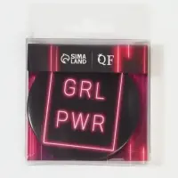 Зеркало карманное GRL PWR, d=7 см, PVC - коробка, чёрное