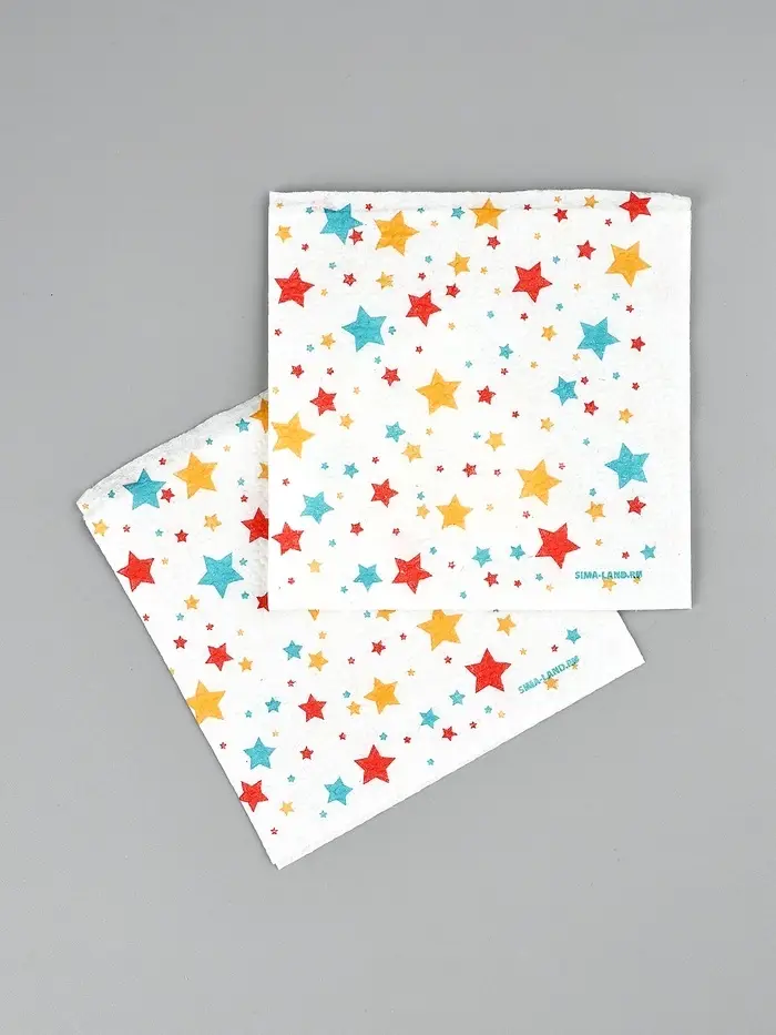 Салфетки бумажные однослойные «Звезды», 24×24 см, 50 шт.