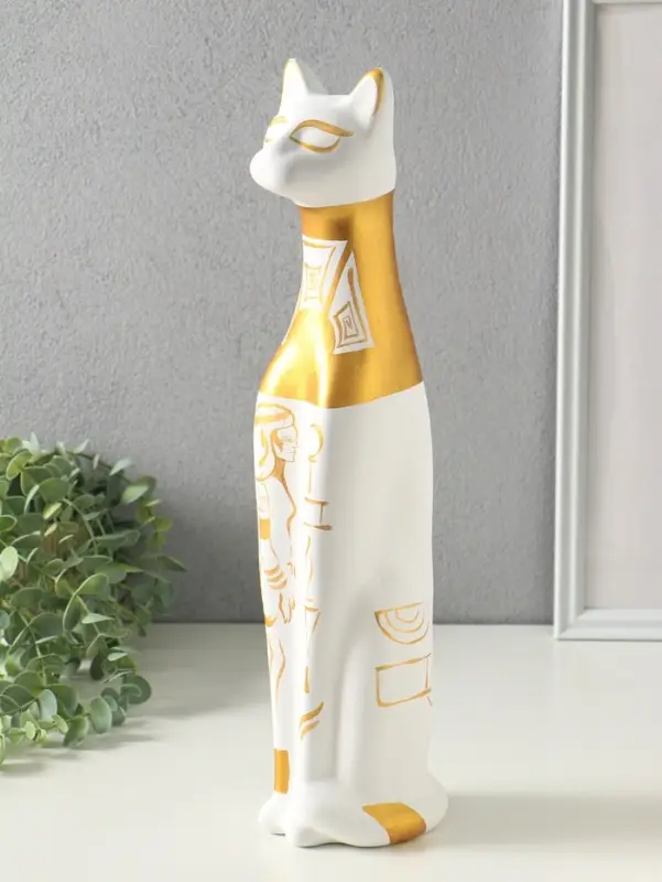 Фигура керамика &laquo;Кот Египетский&raquo;, 40 см, белый