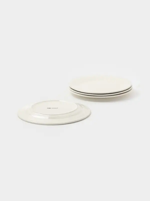 Тарелки Доляна White Label, набор 4 шт., d=22.5 см, утолщенный край, фарфор, белые