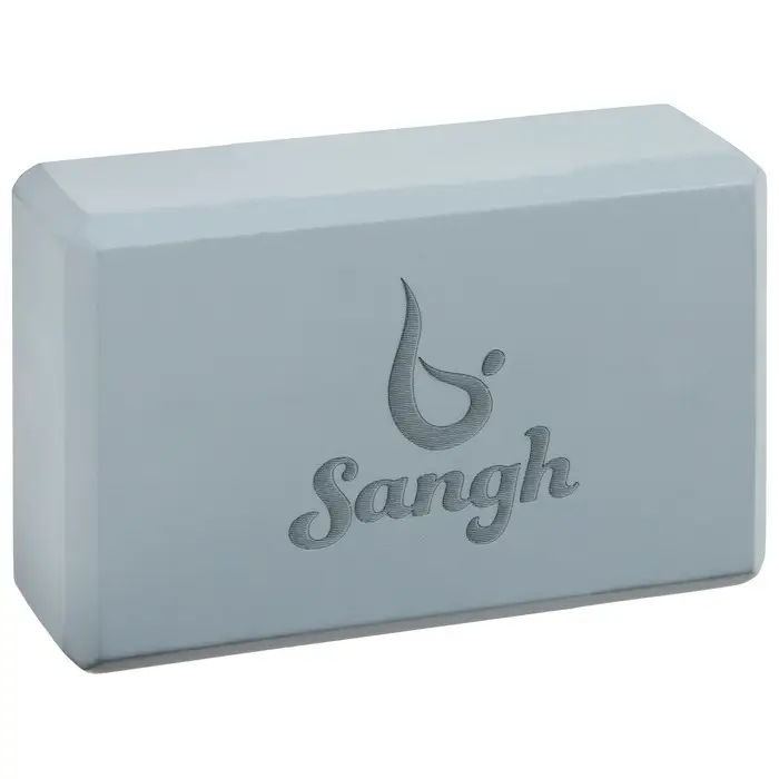 Блок для йоги Sangh, 23х15х8 см, цвет серый