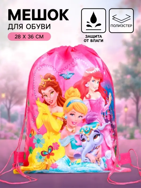 Мешок для обуви 28&times;36 см, &laquo;Принцессы&raquo;