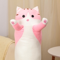 Мягкая игрушка-подушка «Котик», 130 см, цвет розовый