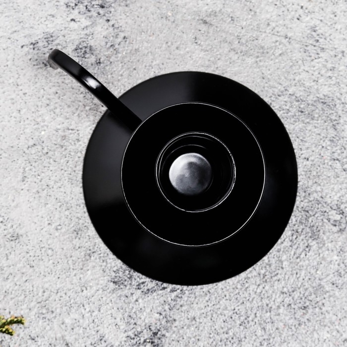 Подсвечник "Ретро" металл на 1 свечу, 10х4 см, чёрный муар