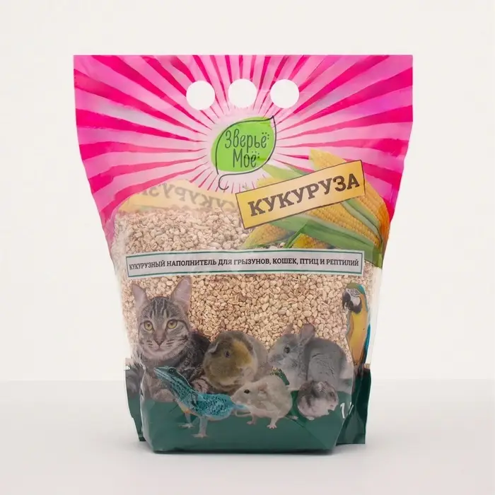 Наполнитель кукурузный &laquo;Зверье мое&raquo;, 1.5 кг