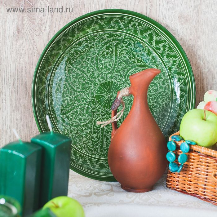 Набор чайный, риштанская роспись, 9 предметов, зелёный: чайник 0.8 л, пиалы 0.3 л Набор чайный, риштанская роспись, 9 предметов, зелёный: чайник 0.8 л, пиалы 0.3 л