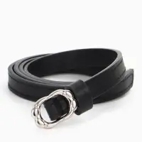 Ремень женский, узкий, 1.4&times;105 см, металлическая пряжка, чёрный