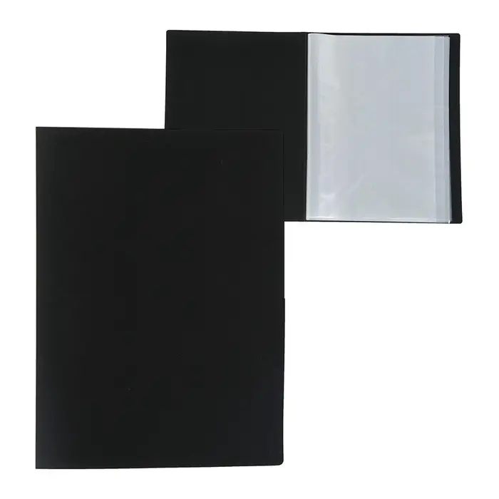 Папка с 40 вкладышами А4, 500 мкм, Calligrata, текстура &laquo;песок&raquo;, чёрная